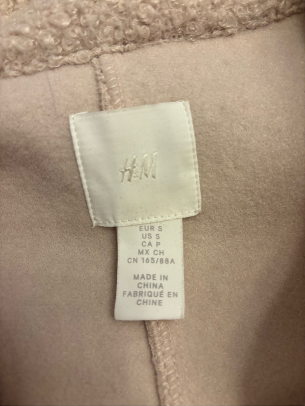 H&M Women's Blush Pink Teddy Jacket